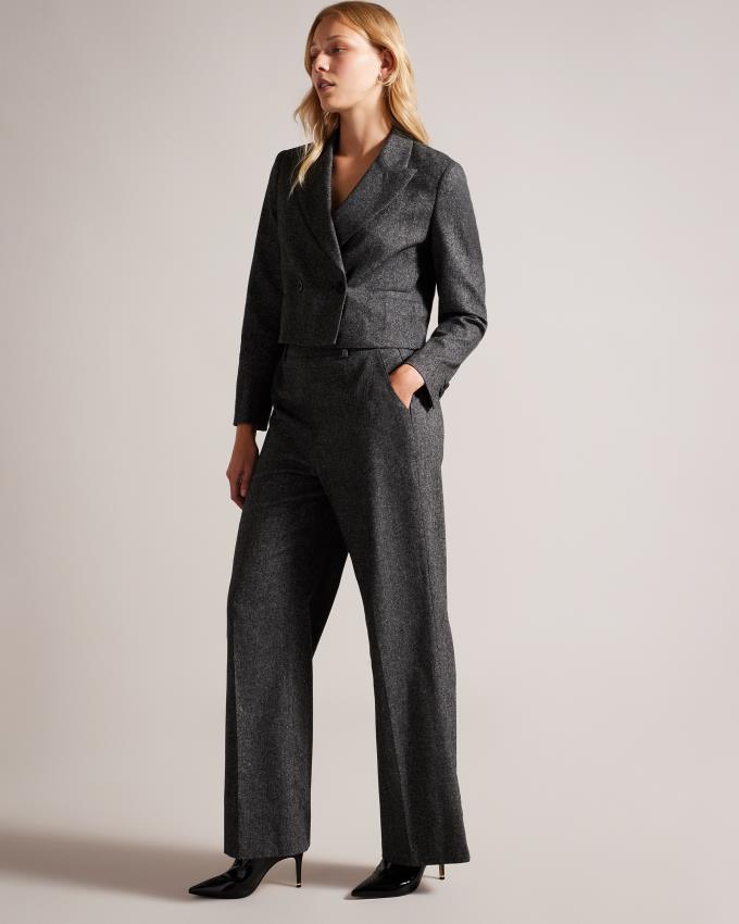 Pantalon Ted Baker Wide Leg Marled Wool Grise Foncé Femme | QCW-08339571